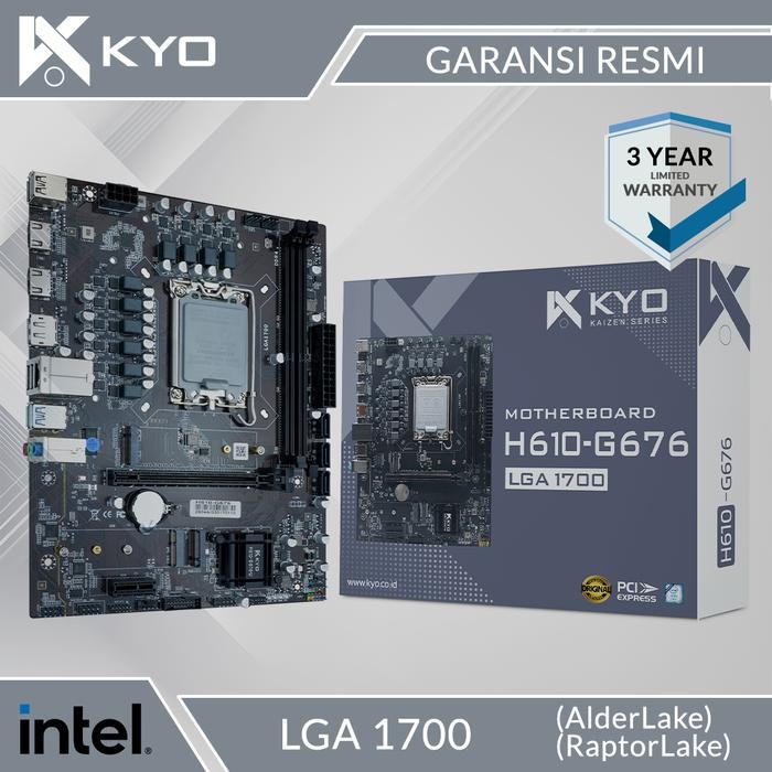 MOTHERBOARD KYO KAIZEN H610 SOCKET LGA 1700 DDR4 MOBO H610 INTEL 1700 GRATIS ONGKIR