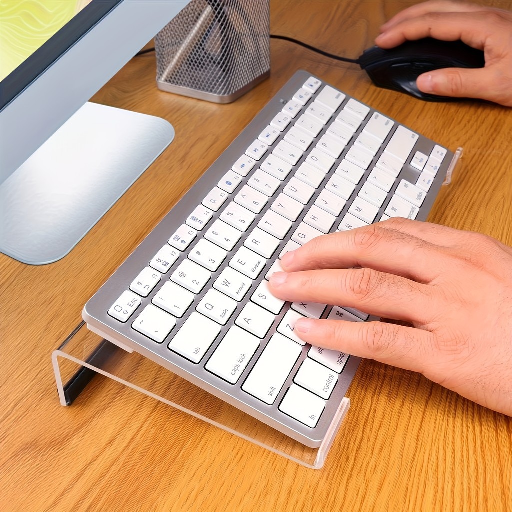 1pc Acrylic Keyboard Stand, Compact Desktop Lifter for Keyboard and Mini PC Keyboard Stand