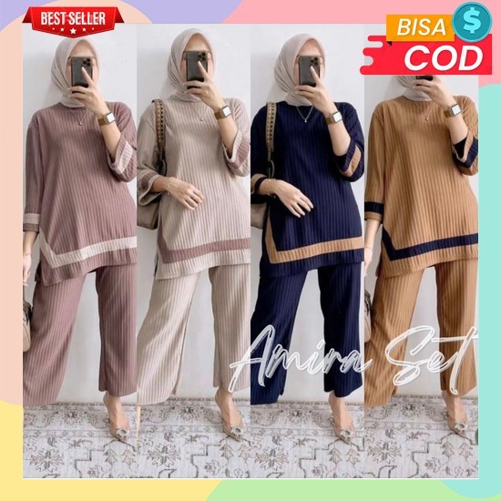 Setelan Wanita Baju Celana Setcell Remaja Prmpuan Lengan Panjang Pendek Oneset Perempuan Kondangan P