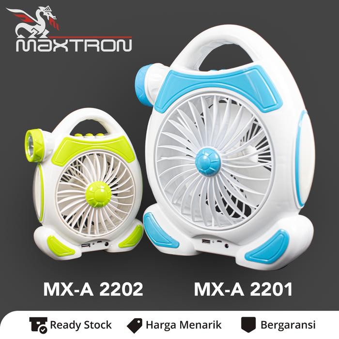 PREMIUM Kipas Angin Portable Multifungsi Lampu Emergency dan Senter Maxtron