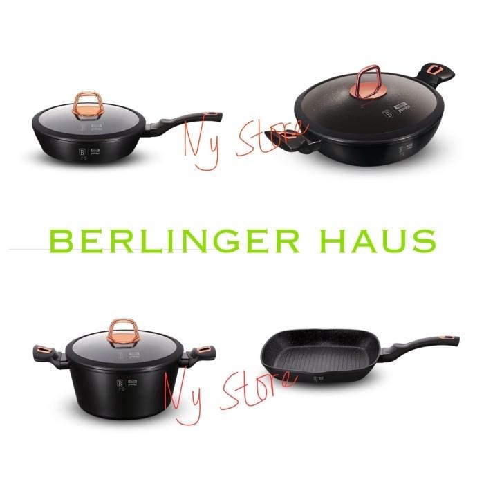 PREMIUM Batam NY Berlinger haus cookware Wok with lid casserole frypan grill