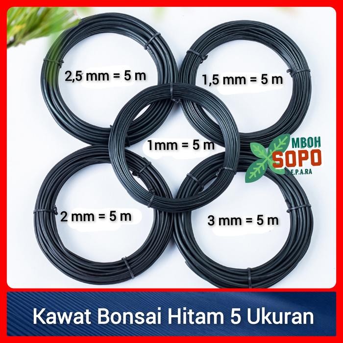 PREMIUM Alat Bonsai, Kawat Bonsai Hitam, Ecer 5 Ukuran