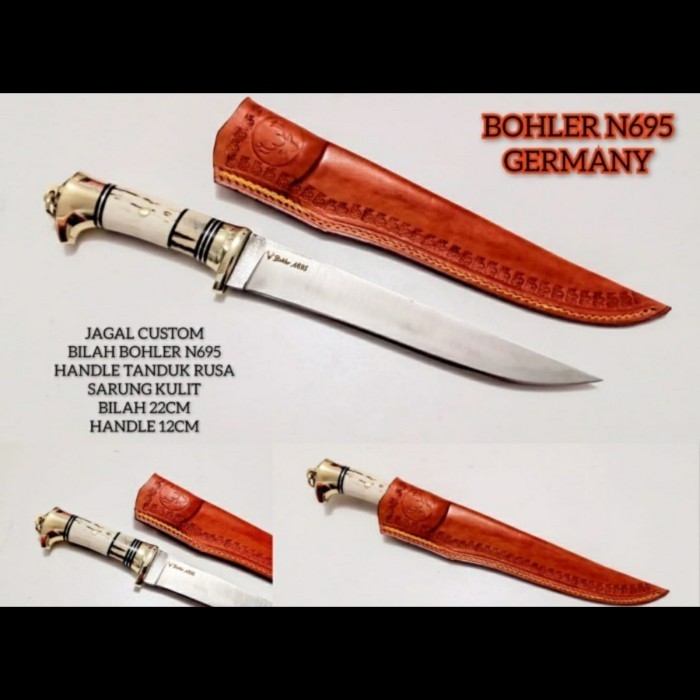 PREMIUM PISAU SEMBELIH JAGAL BOHLER N695 SARUNG KULIT