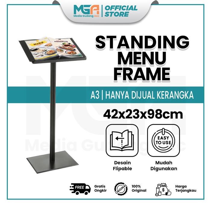

anding Menu Frame A3 / and Menu Buku Reo / Rak Buku Menu / Tempat Buku Menu Caf & Reoran