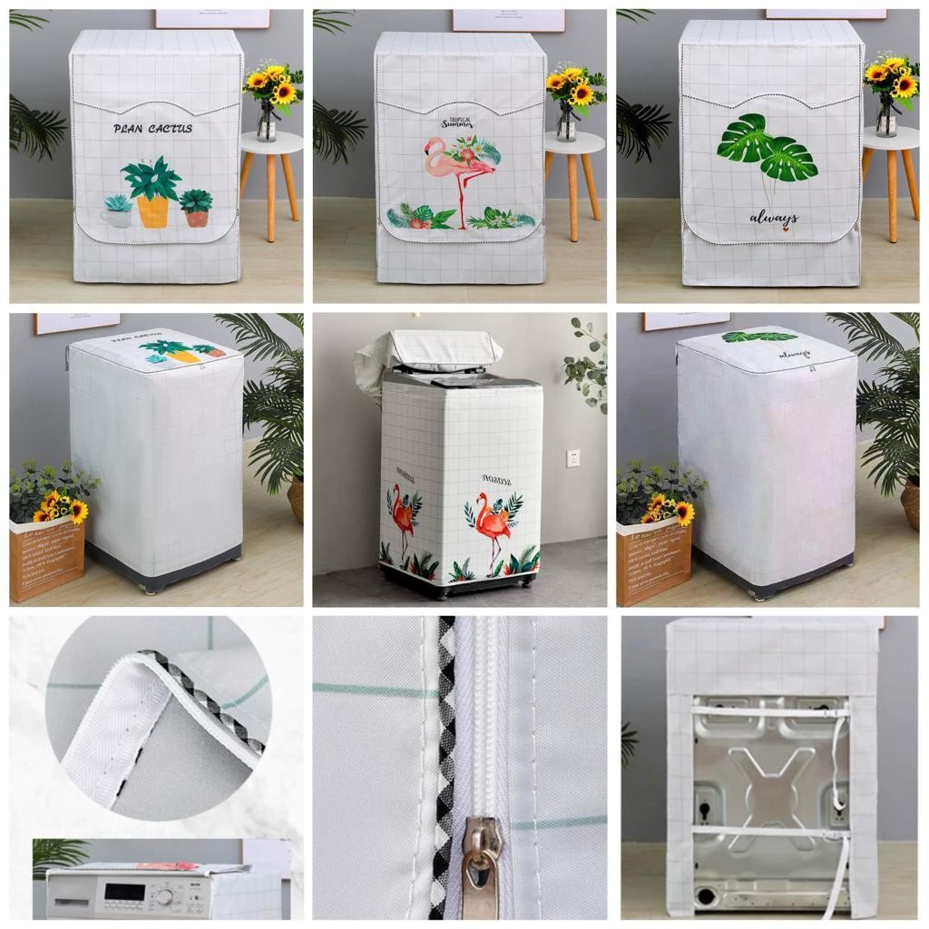 cover mesin cuci buka atas sarung mesin cuci buka depan PVC WATERPROOF