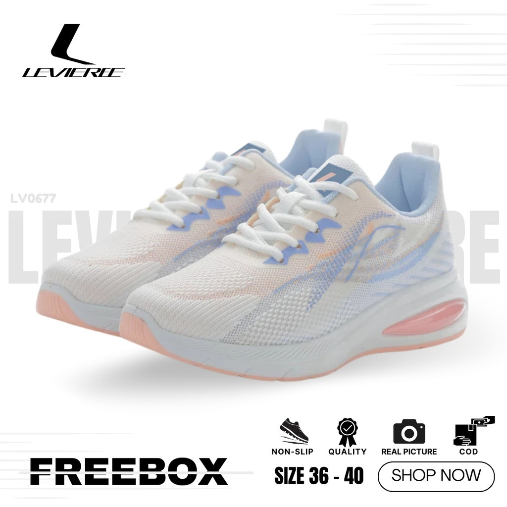 Lvr Free Box Sepatu Sneakers Wanita Sport Shoes Trendy Premium Original Lv0677 Terlaris