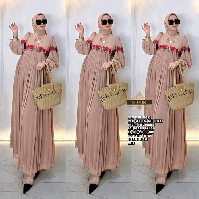 Ready Dress Sabrina Hijab Ori 100% SHR Gamis Muslim Mewah
