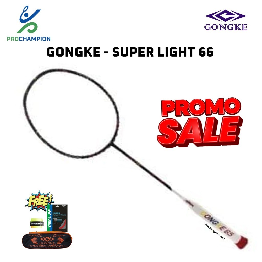 Promo Sale  Raket Badminton Gongke Superlight 55 / 66 / 77 / 88 / 99