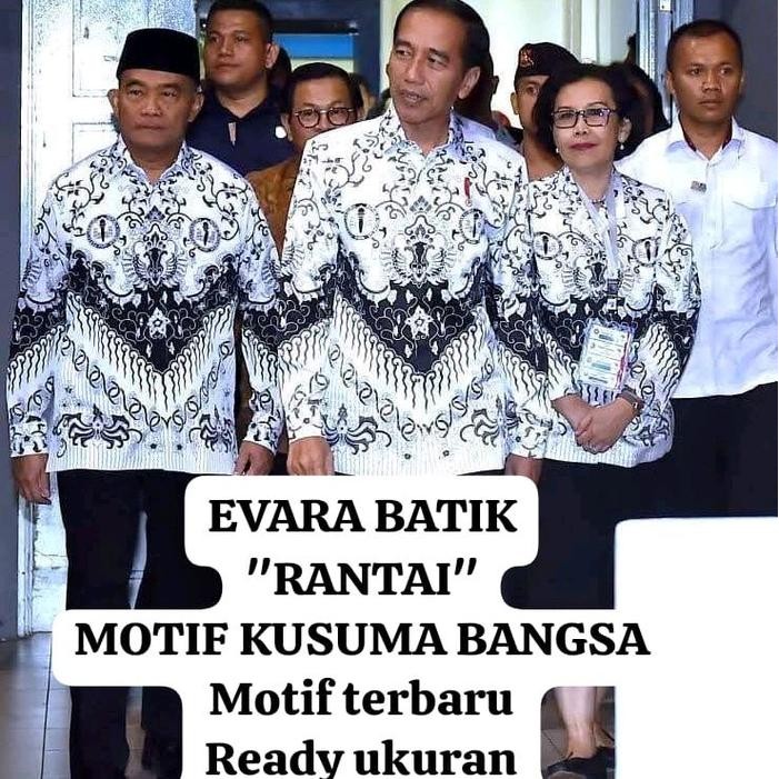 DISKON Seragam Baju PGRI Terbaru 2024 & Tunik PGRI Katun Panjang Motif Rantai Kusuma Bangsa Pria &