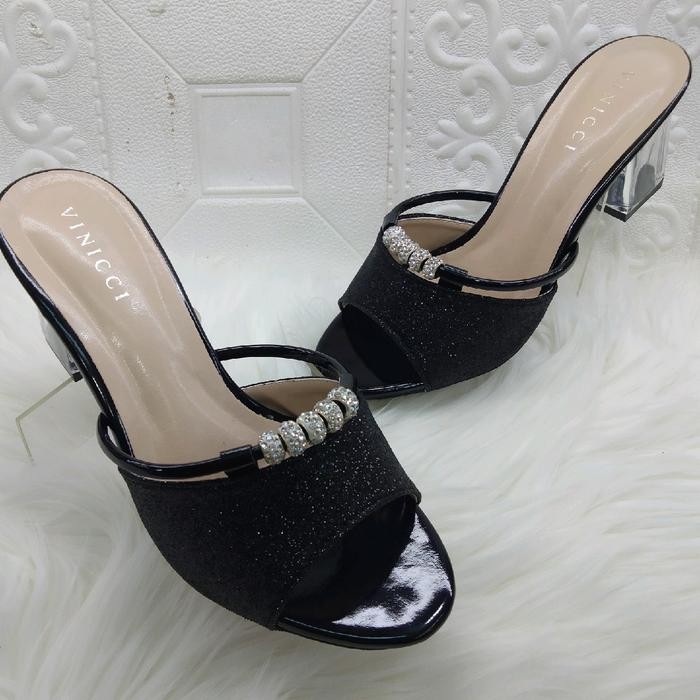 Sandal Wanita Heels Premium / Sandal Pesta Hak Tahu / Sandal Wanita Hak Kaca Selop / Sandal Wanita