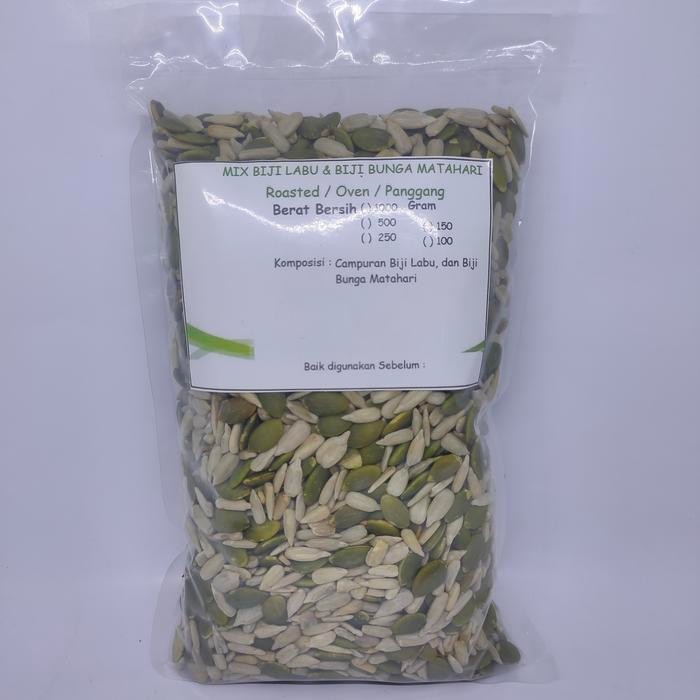 

1000gr Mix Biji Labu/Pumpkin Seeds & Biji Bunga Matahari Kupas