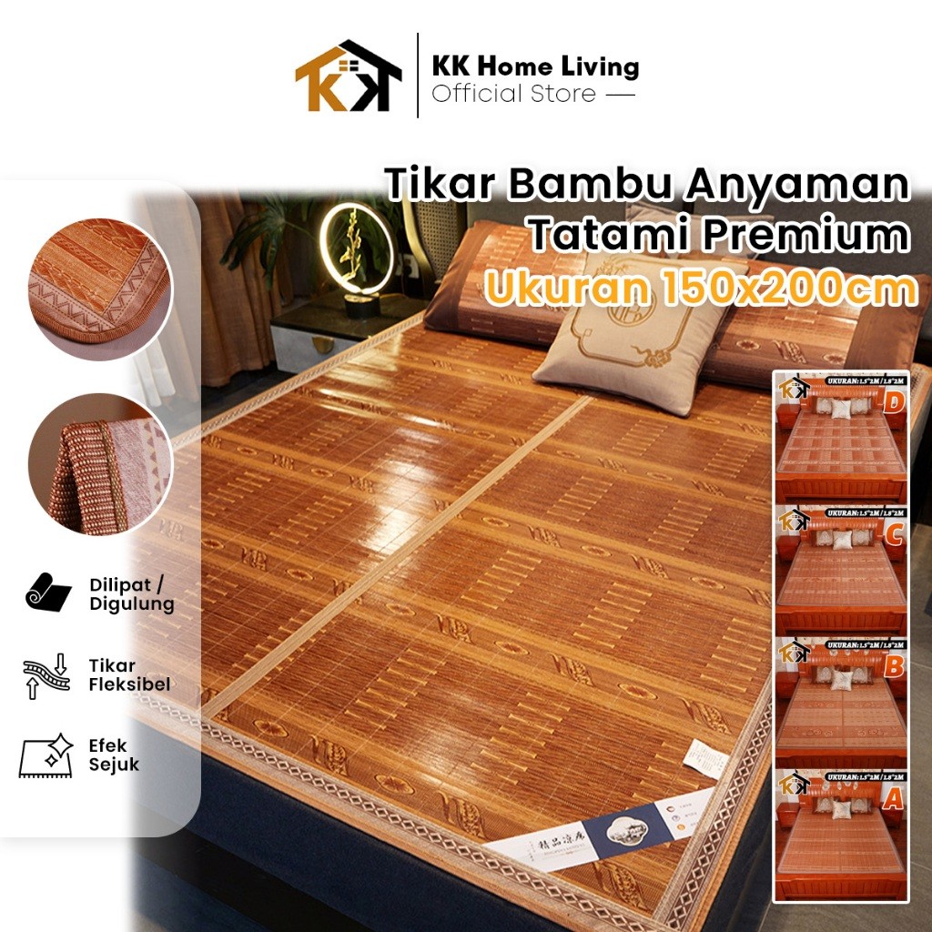 (KK) TIKAR BAMBU TATAMI / TIKAR LIPAT BAMBU TATAMI 2UKURAN HIGH QUALITY 5MOTIF
