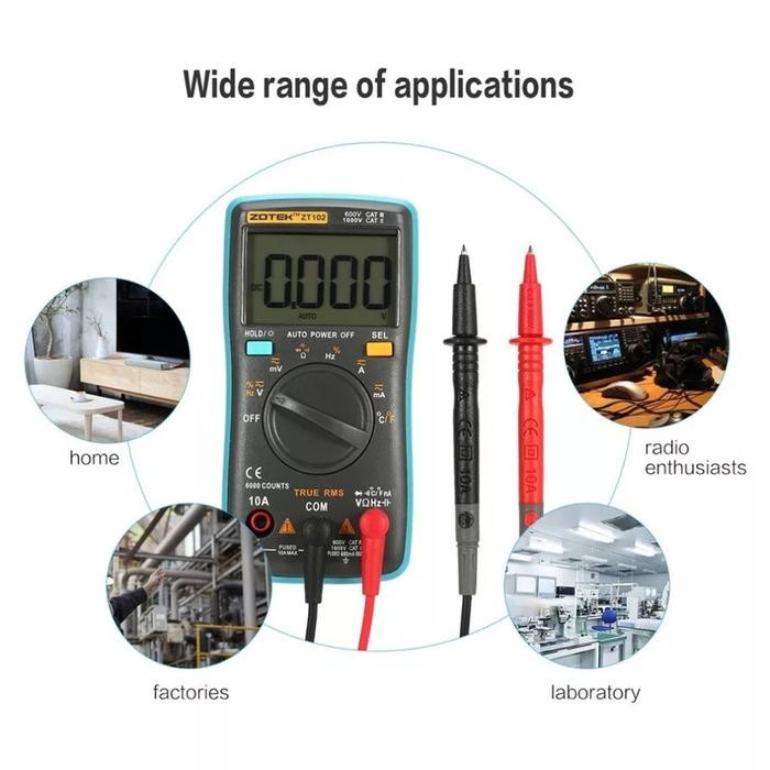 LANGSUNG ORDER Zotek / Zoyi ZT102 Digital Multimeter Multitester AVO Meter AC DC ZT-1