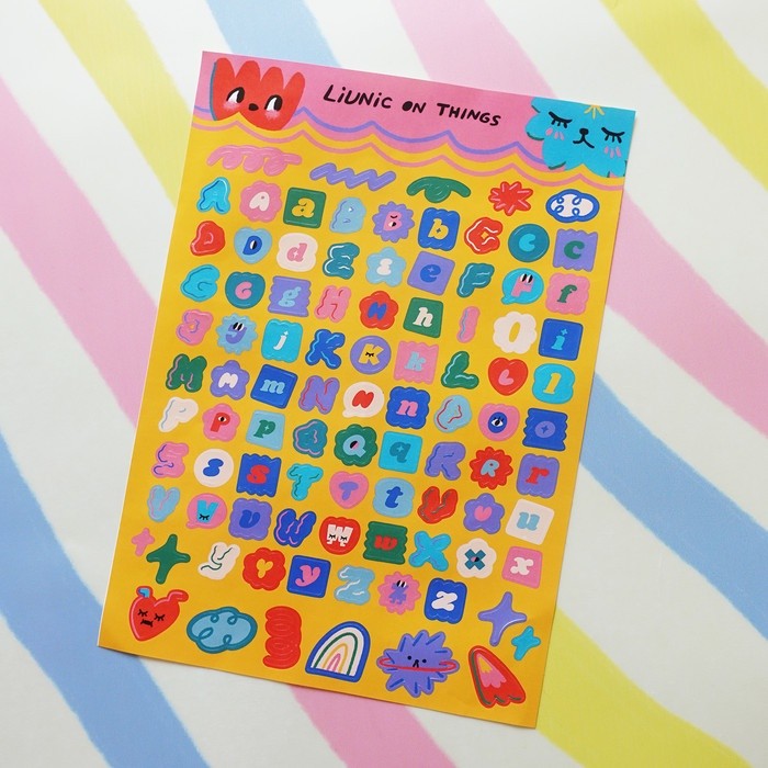 

Pastel Friends Alphabet Sticker