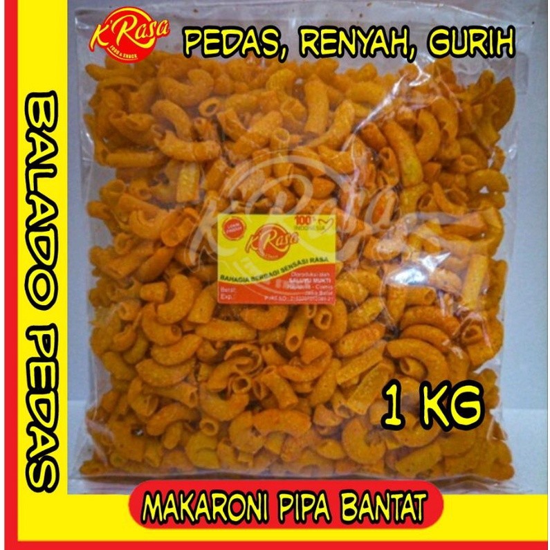 

Makaroni pipa bantat pedas 1 kg makaroni bantat enak gurih dan renyah mateng siap makan