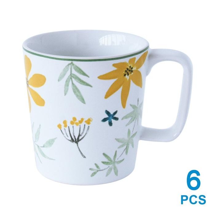 Informa Appetite Set 6 Pcs Mug Pallete Felicia - Kuning Gelas Dengan Handle Cup Wadah Minuman
