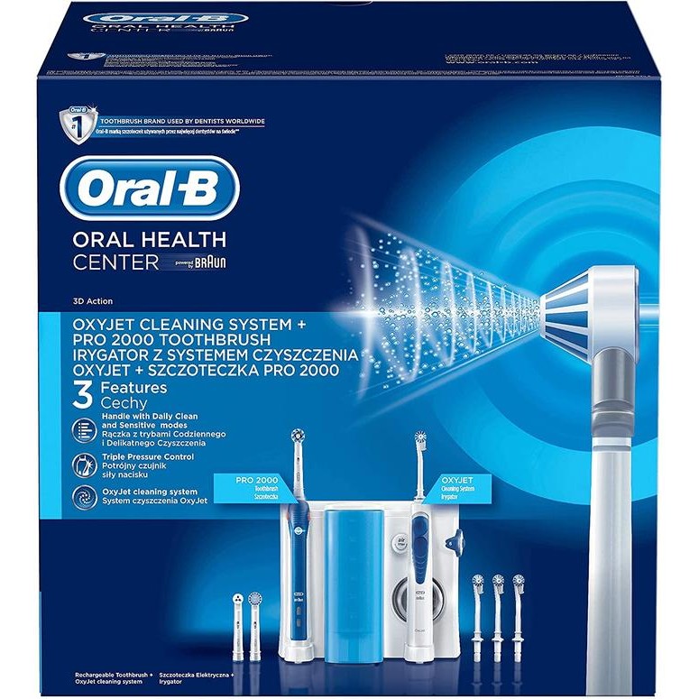 Oral B PRO 2000 Electric Sikat Gigi Elektrik + Oxyjet Water FLosser