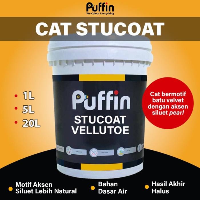 Terlaris Cat Dekoratif bermotif batu velvet dengan aksensiluetpearl Puffin Stucoat Vellutoe