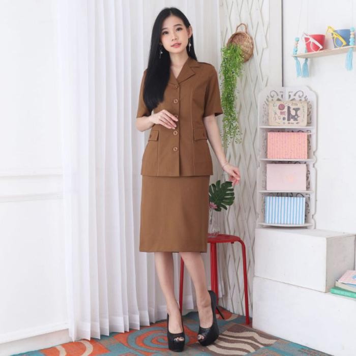 SIAPKIRIM Seragam Blazer Wanita Pns,Asn Warna Pemda Aceh 7006 Set Rok Pendek READY STOCK