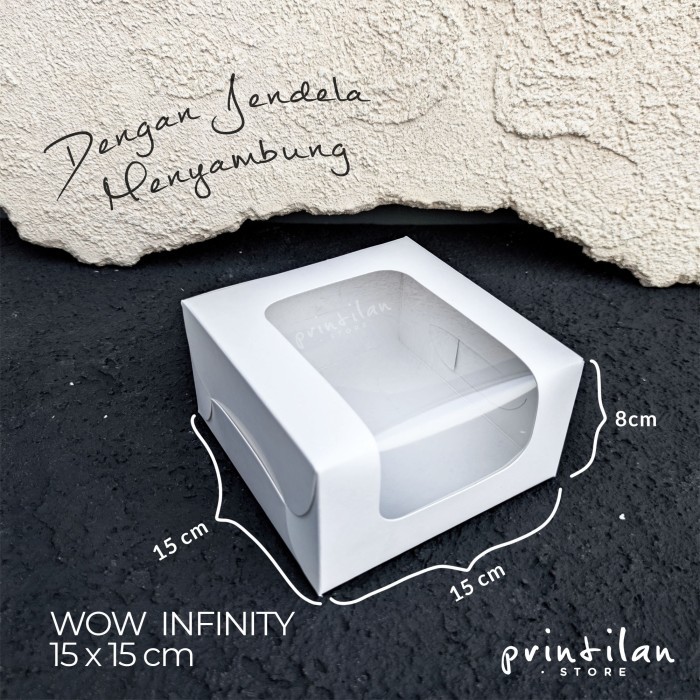 

Pesta- [15x15x8 cm] WOW Infinity PUTIH / CAKE BOX / Dus Kue
