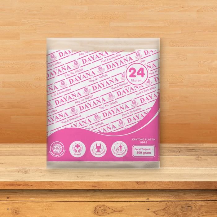 Pesta- Dayana HD Putih (PINK) 24 / Kantong Kresek Bening /Plastik Tas Belanja