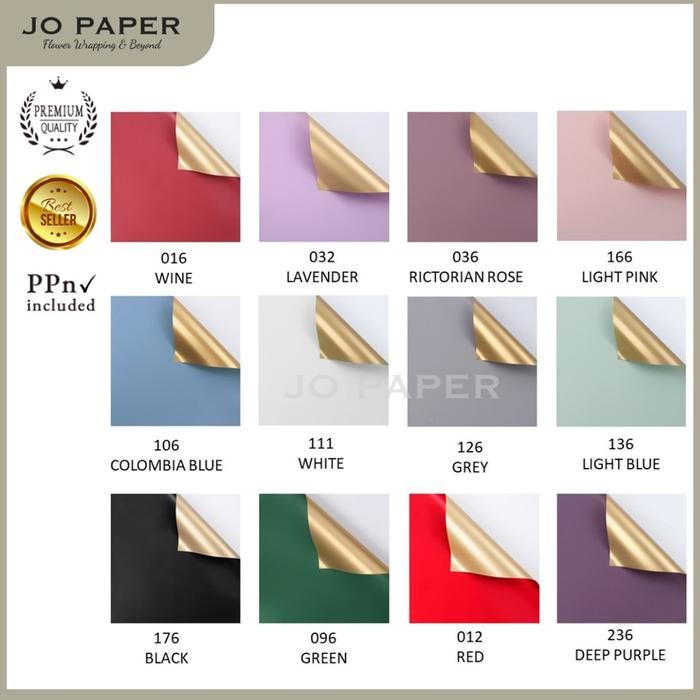 

Pesta- [5 LEMBAR] Flower Wrapping Paper Bi Color Gold Kertas Bunga Florist