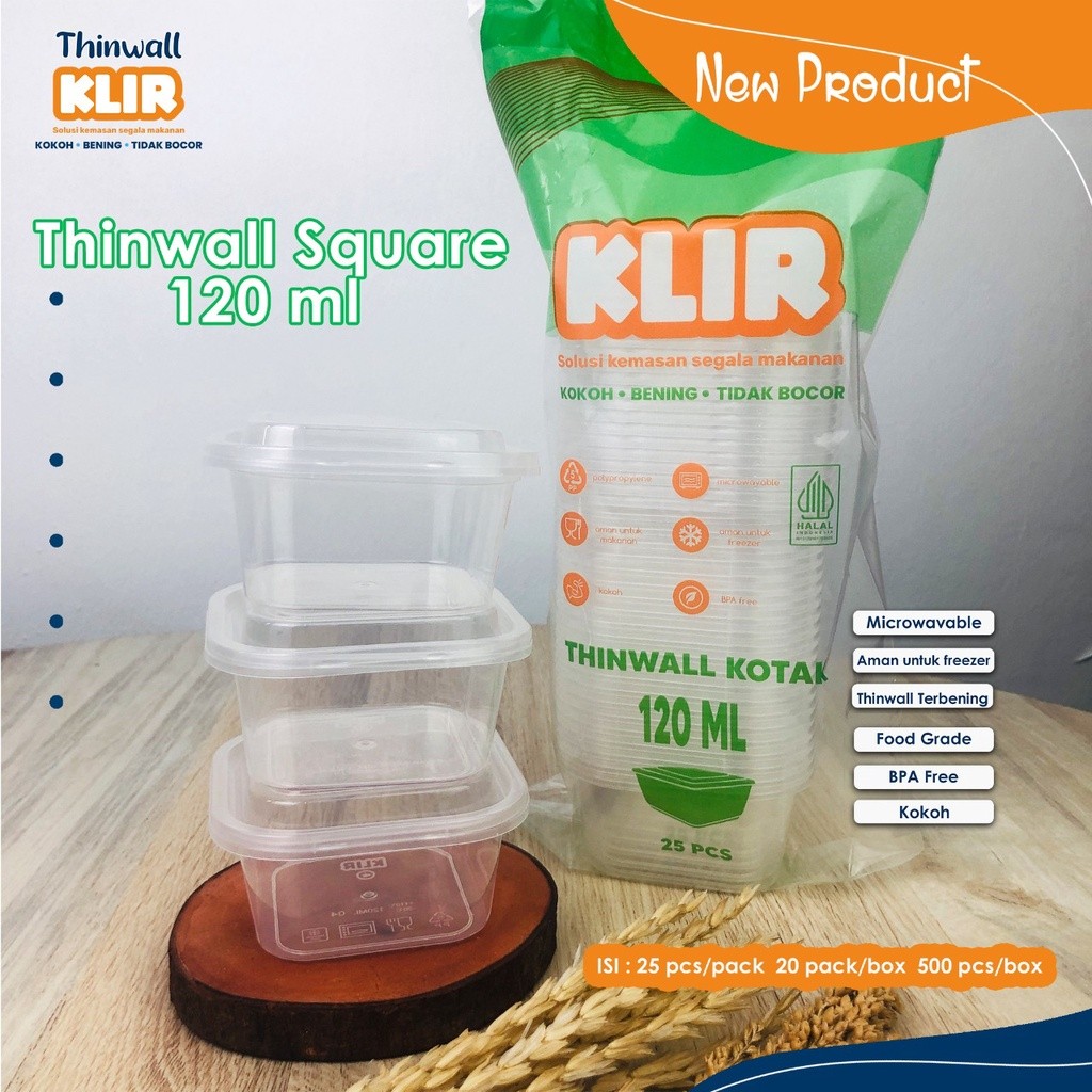 Thinwall Square Mini 120ML, 150 ML / Cup Dessert /thinwall kotak 120 ML , 150 ML