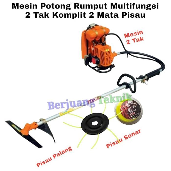 Mesin Potong Rumput 2 Tak NISHIKAWA Komplit Senar & Tali Senar