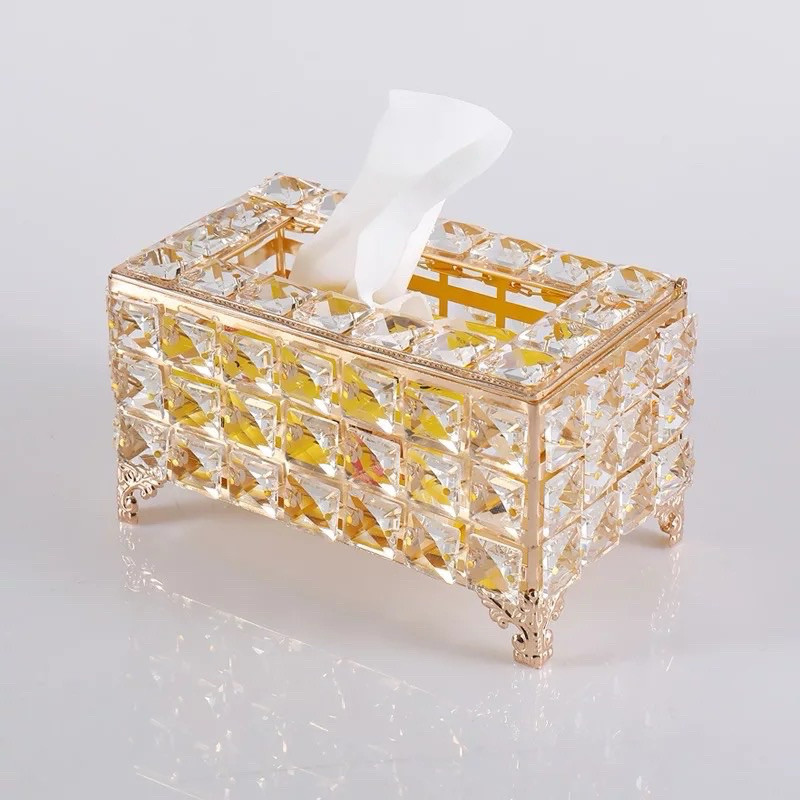 Crystal Box Tisu Mewah Gold Aesthetic