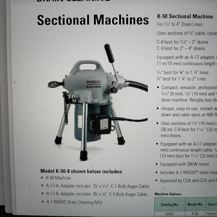 TERBARU po drain cleaning ridgid k50-8