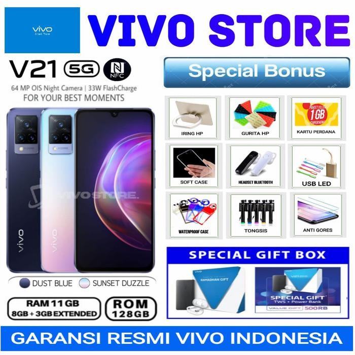 Gadgetra- Vivo V21 5G 8/128 Gb V21 5G 11/128 Gb Garansi Resmi Vivo Indonesia
