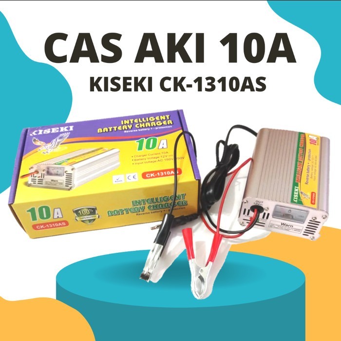Charger Aki Motor Mobil 10A Cas Aki / Cas Aki Kering / Pengisi Aki / Cas Aki basah Aki Kering