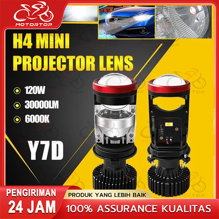 [Mendukung COD]Projie Led Mobil Mini Projie Y7D H4 Mobil Super Terang Lampu Led Mobil Utama Kabut