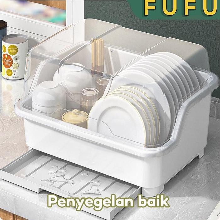 (NEW) FUFU Rak Piring / Rak pengering piring / Rak piring tertutup /