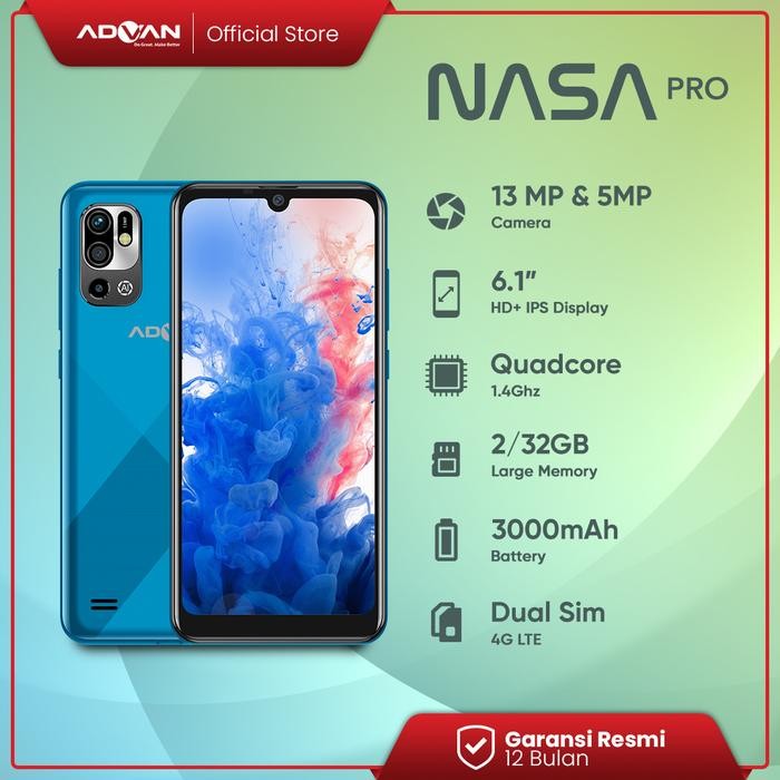 Phoneku- Advan Nasa Pro 2Gb / 32Gb 6.1 Inch Android 11 Garansi Resmi