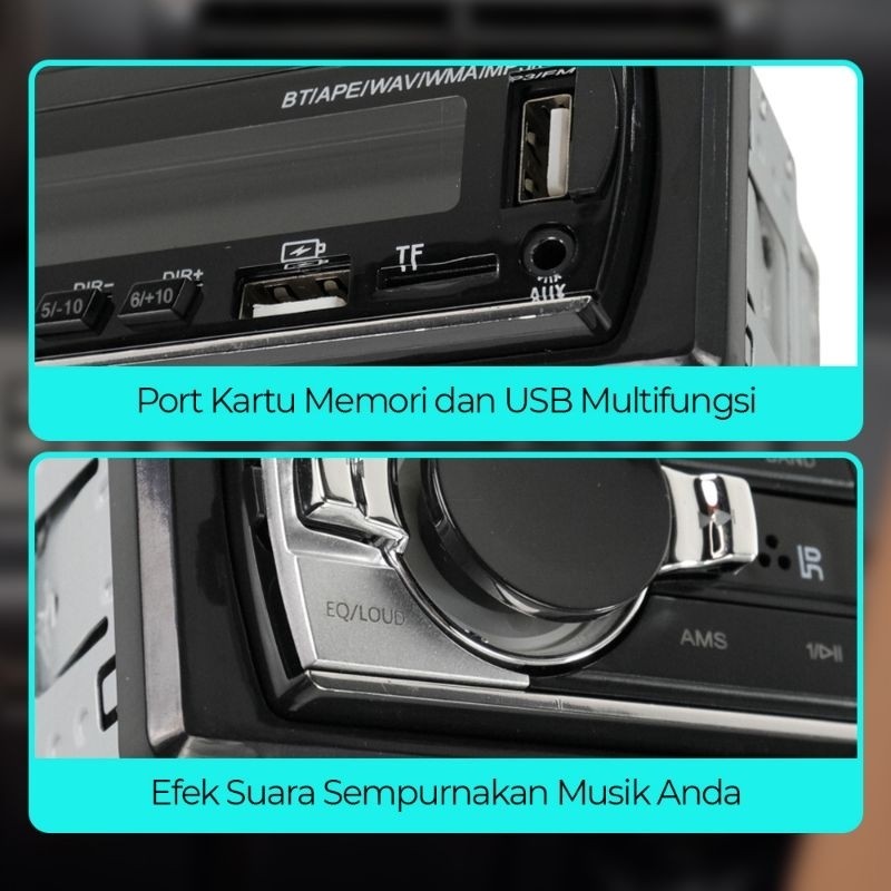 Tape Audio Mobil Multifungsi Bluetooth USB MP3 FM Radio Tip Mobil