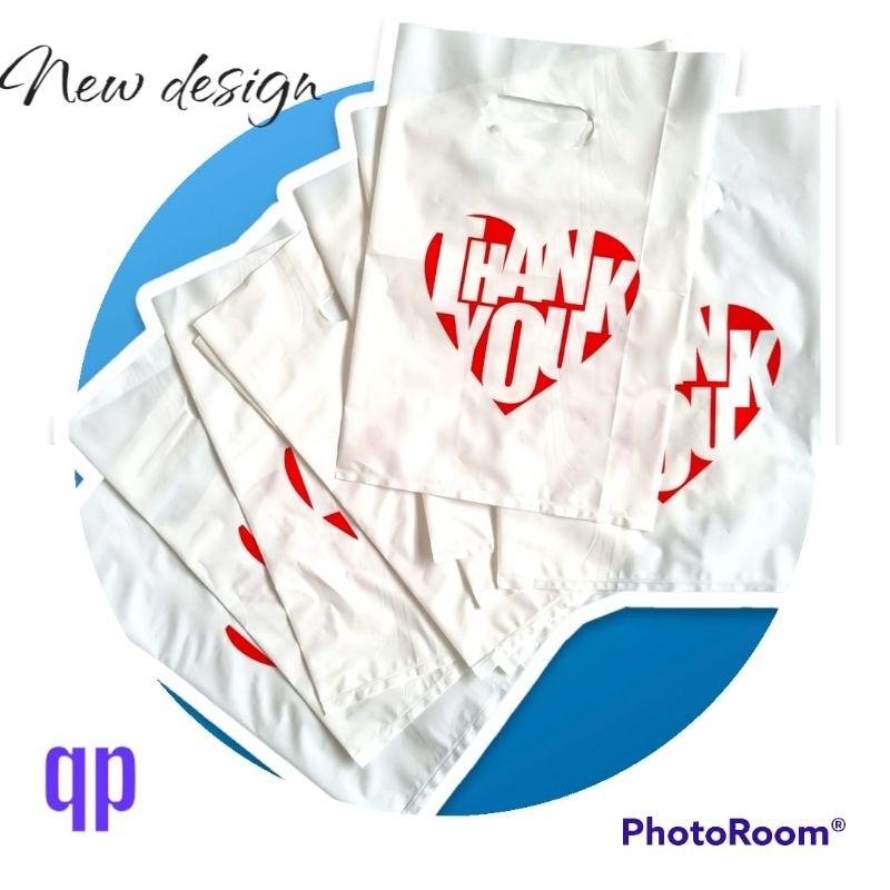 Isi 50Pcs Kantong Plastik MOTIF THANK YOU Kantong Plastik Pakaian Kantong Plastik Dress Kantong
