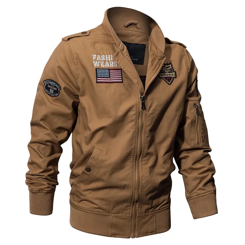 New Spring Military Style Pilot Jacket Multi-Pocket Men Tactical Flight Jacket Autumn Us Air Force