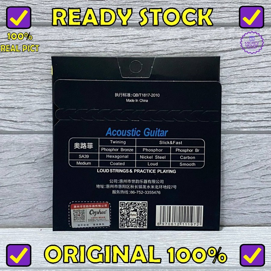 Senar Gitar Akustik Ohee SA39 Phosphor Bronze Nickel ed 012