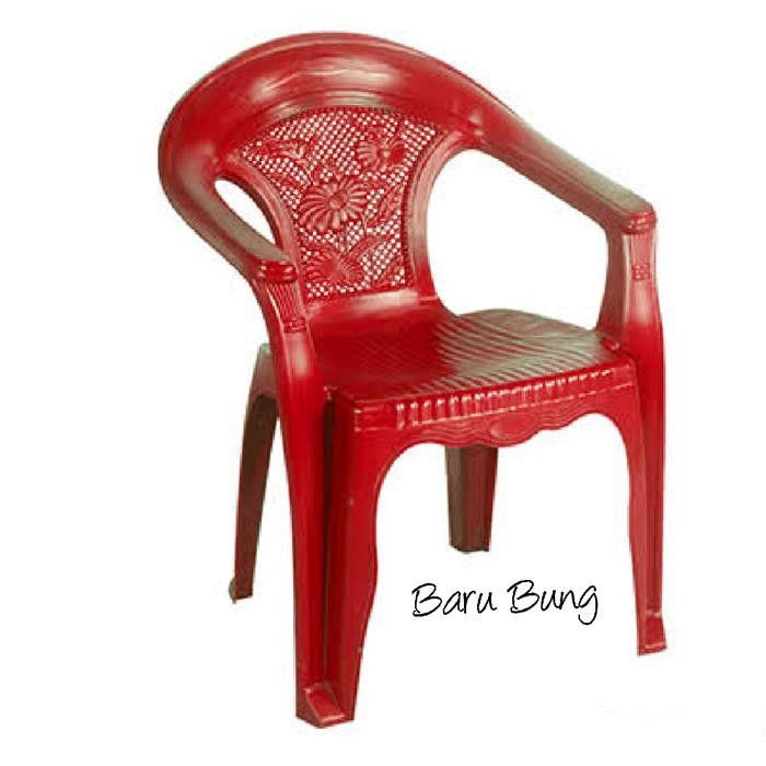 Bangku Napolly / Kursi Plastik Sender Tangan Motif Bunga Napolly 552