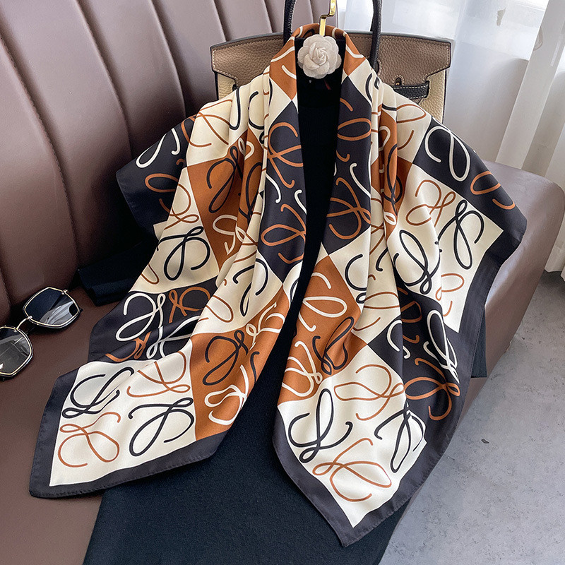 Makmur_55 Scarf Leher 90X90 Cm / Syal Cewek / Scarf Pramugari / Syal Blouse Kantoran / Scarf Spring