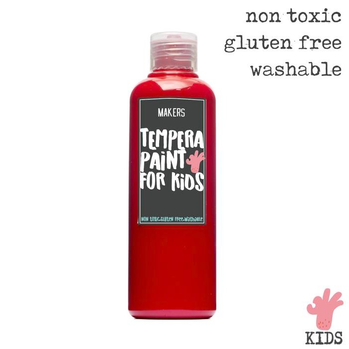 

Bright Red Tempera Washable Paint For Kids By Makers 250Ml