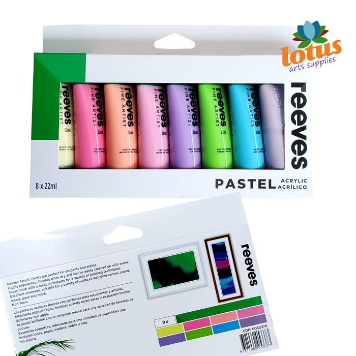 

Reeves Acrylic Pastel Set 8X22Ml Cat Akrilik Kanvas Kertas Kayu Kaca