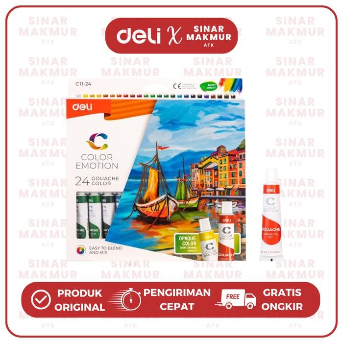 

Gouache Paint/Cat Gouache 12Ml Tube 24 Warna Deli Ec 11-24 (Set)
