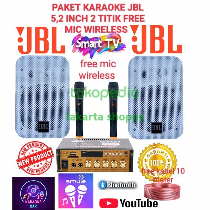 Paket karaoke set,caffe, rumahan DLL JBL WHITE JT-525 2 TITIK