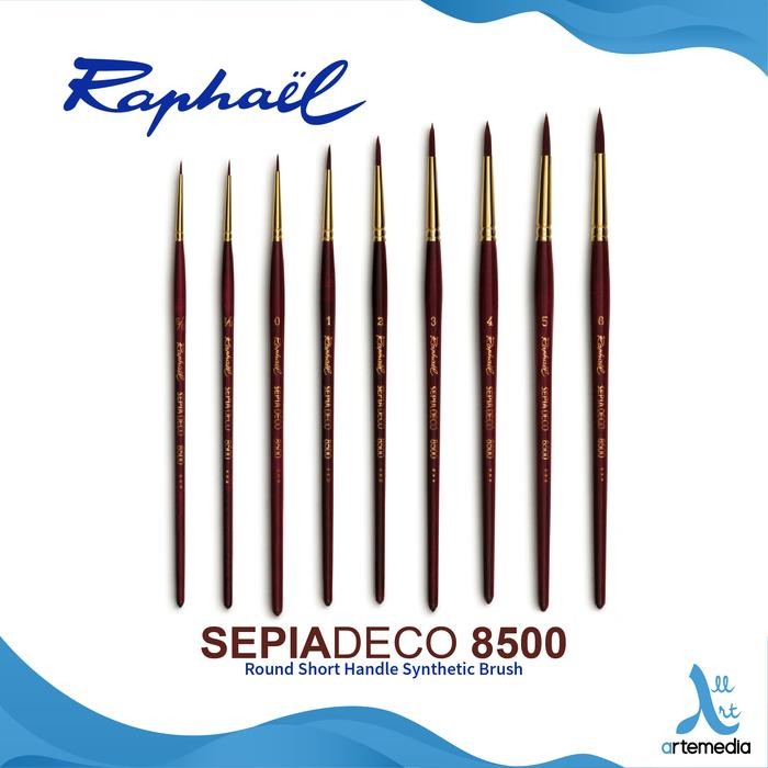 

Kuas Lukis Raphael 8500 Round Sepia Deco Synthetic Brush Short Handle