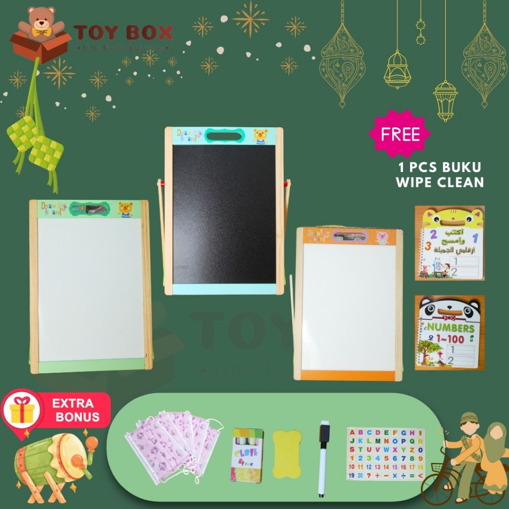 

Mainan 2in1 Papan Tulis ( Black dan Whiteboard ) Menggambar / Menulis Anak - Mainan Belajar Edukasi
