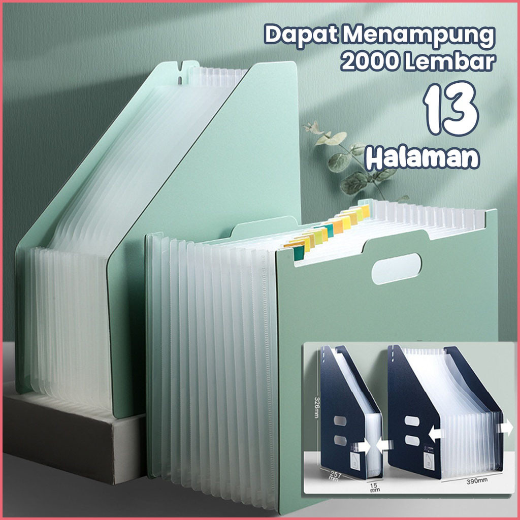 

GAGALU Standing File A4/ File Folder Document Bag/ Tas Document File 13 Sekat