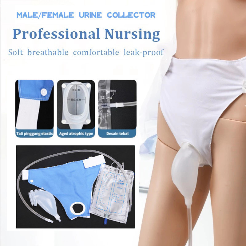 Alat Bantu Kencing Dengan Urinal Bag Kantong Pipis Silikon Eksternal Kateter Kantong Urin Bag Untuk