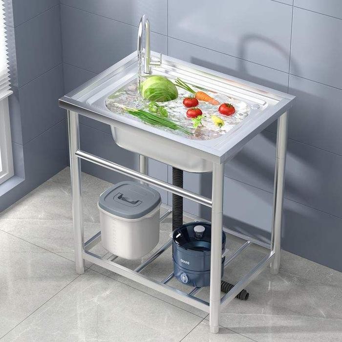 Wastafel Kichent Sink Dapur Portable Cuci Piring Stainless Steel Tebal Minimalist Wastafel Dapur